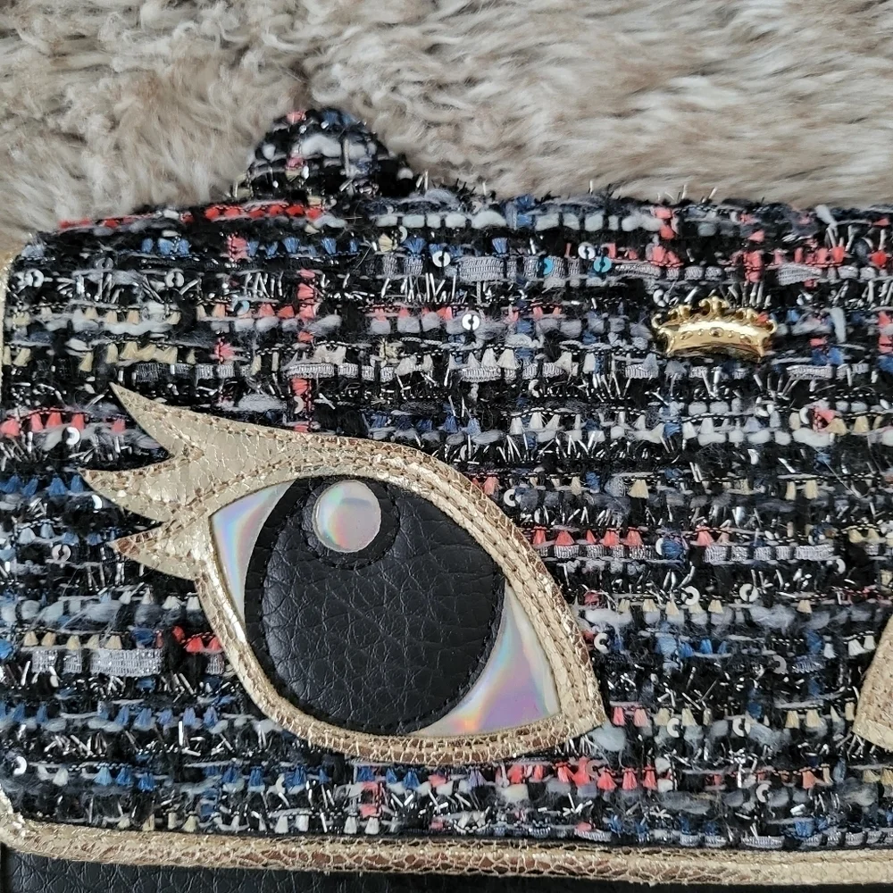 Juicy Couture Tweed Cat Clutch Wrislet - Picture 3 of 8